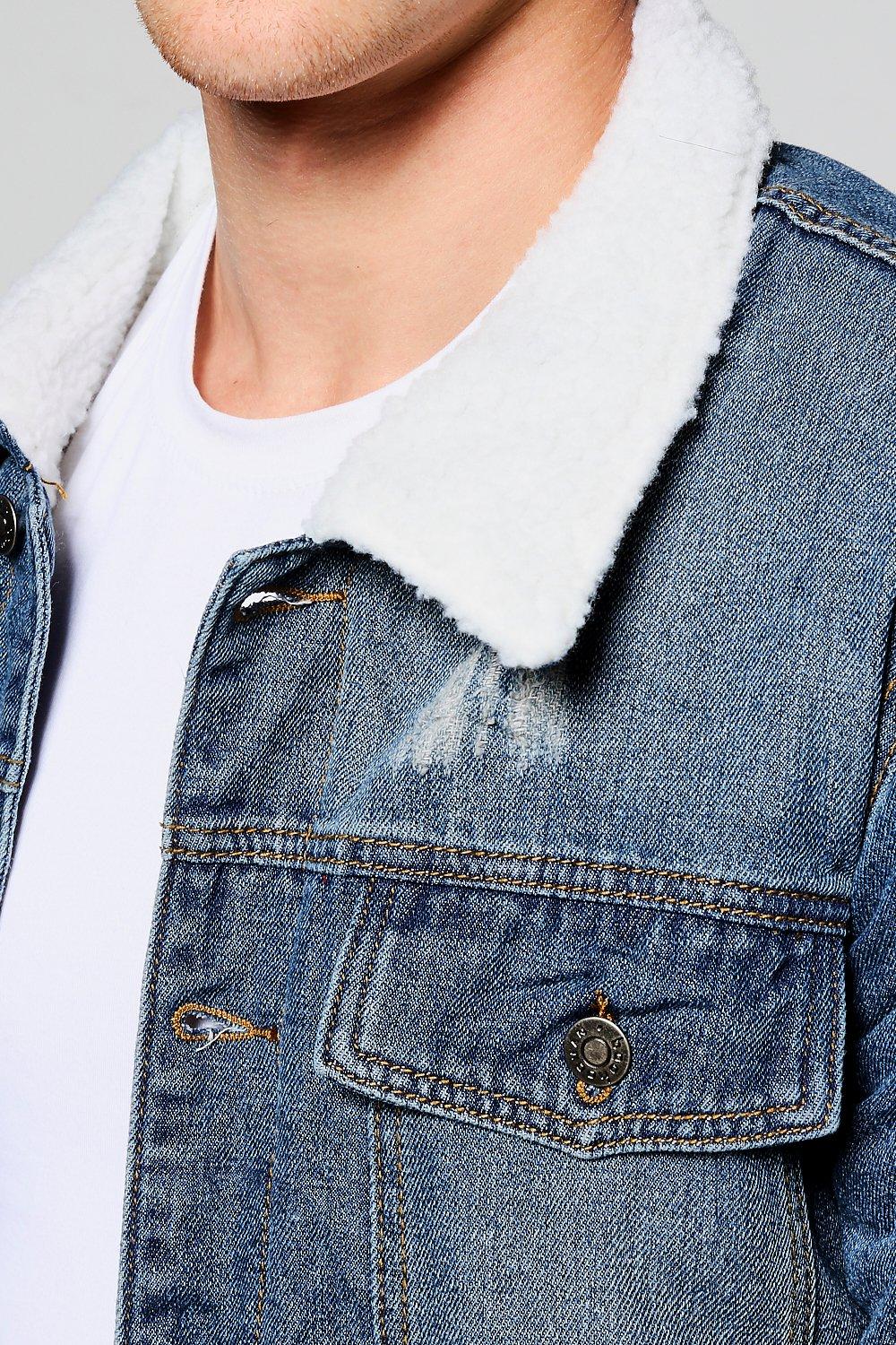 Veste levis jean online mouton homme